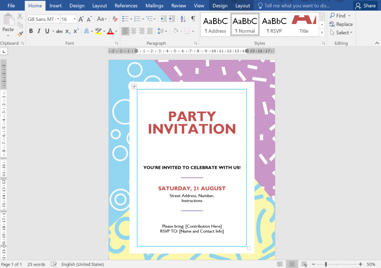 cara membuat undangan di publisher