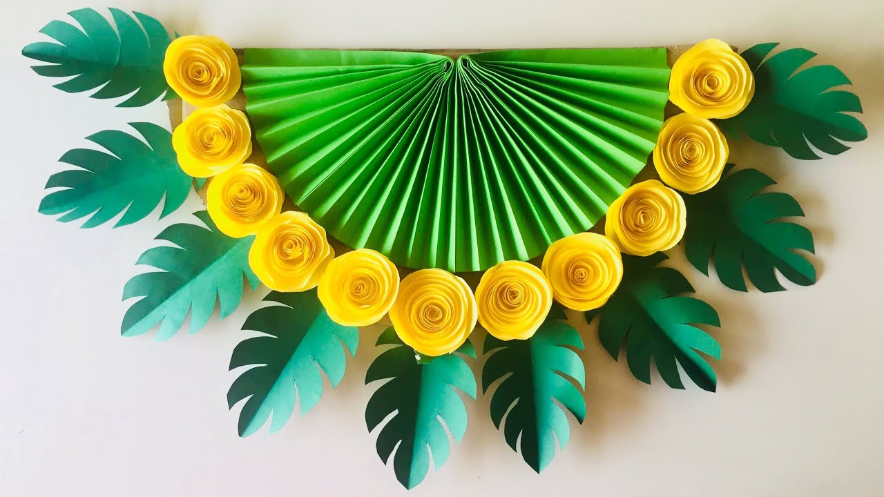 kertas bunga hiasan dinding kamar papan kerajinan kado berbentuk tangan bikin matahari dekorrumah hvs lotus dekor menghias dekorasi kreasi langkah