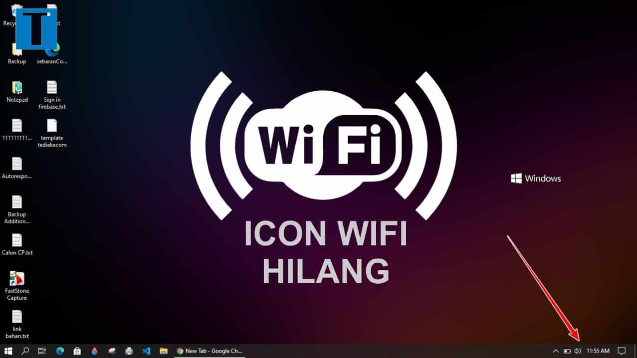 cara memunculkan icon wifi di laptop terbaru