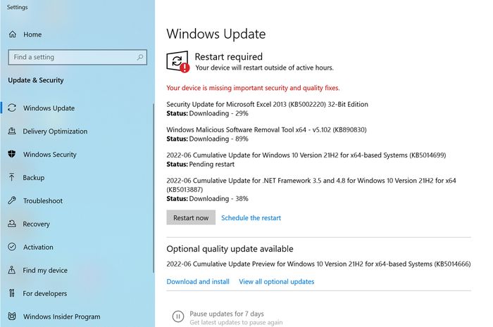 cara meng update windows 10 terbaru