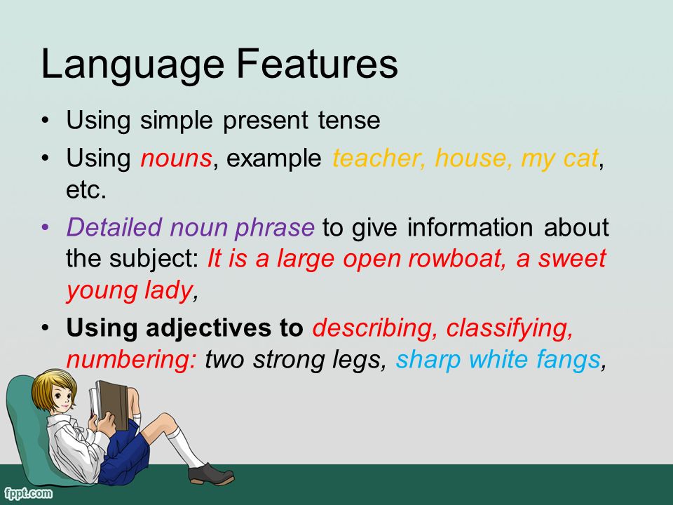 language features of descriptive text