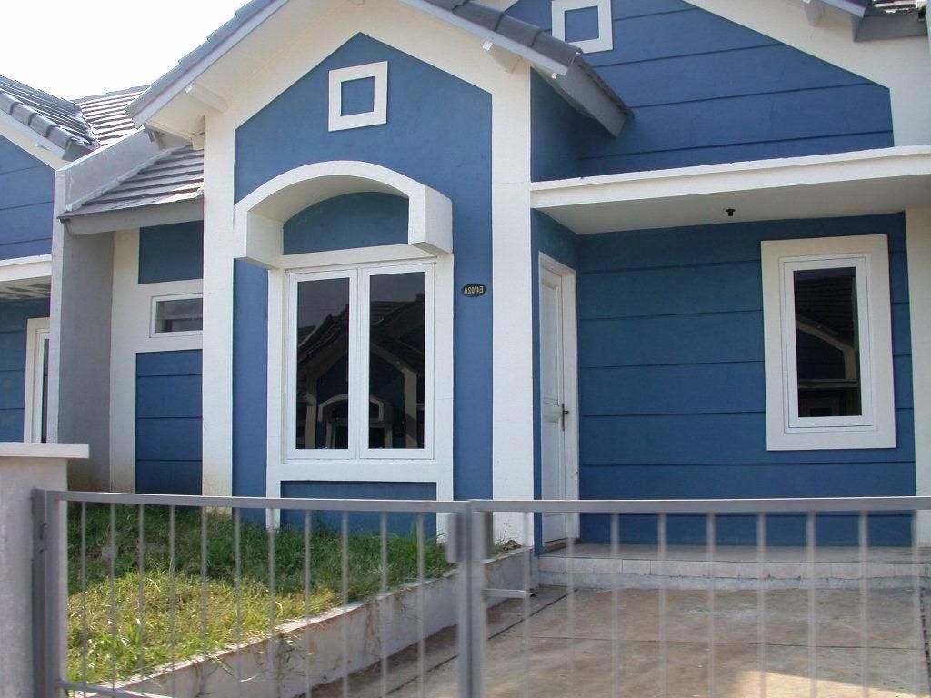 kombinasi cat rumah warna biru muda